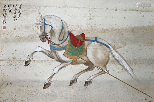 The White Horse，Painting by Zhang Daqian