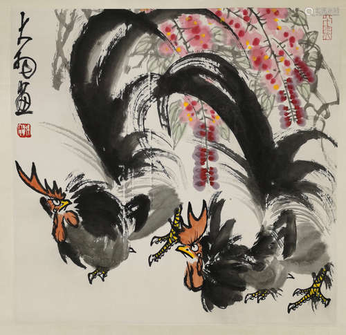 The Rooster，Chinese Painting by Chen Dayu