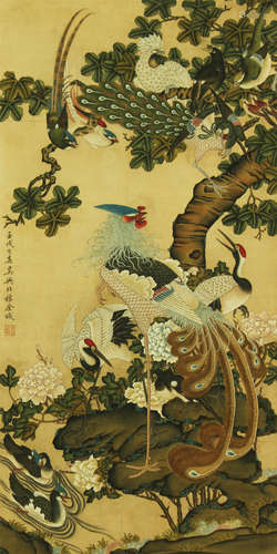 Chinese Bird-And-Flower Painting by Jin Cheng