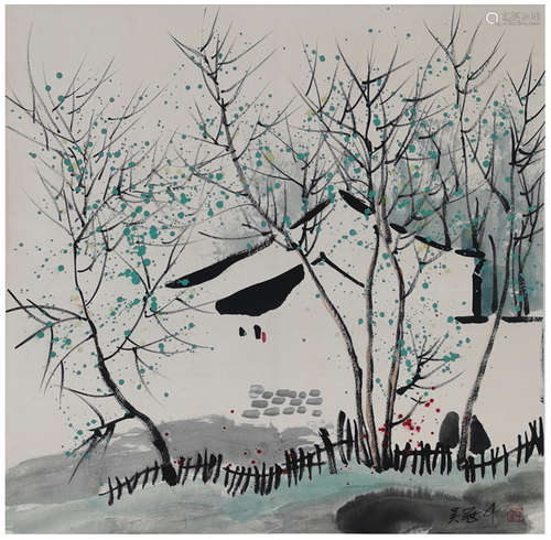 The Village，a Chinese Painting by Wu Guanzhong