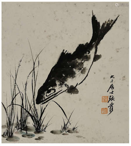 The Fish，Painting by Zhang Daqian