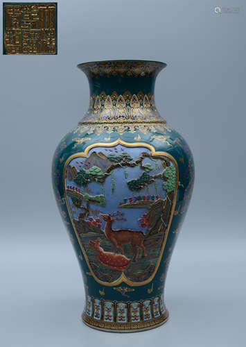 Qianlong Gilt Enamel Shangping Vase