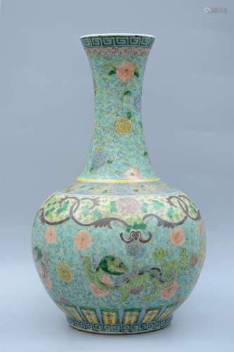 Famille Rose Dragon Globular Vase