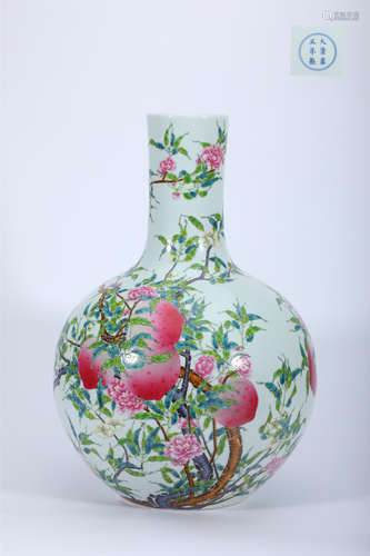 Famille Rose Peaches Globular Vase