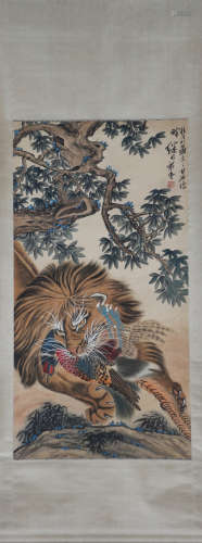 A Liu jiyou's lion painting