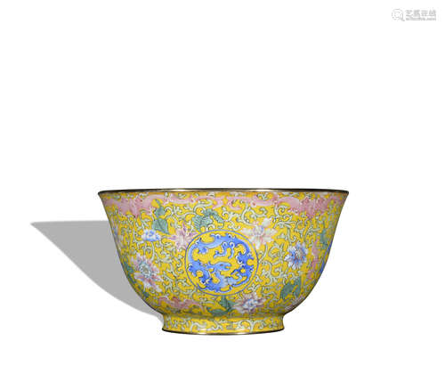 A enamel 'floral' bowl