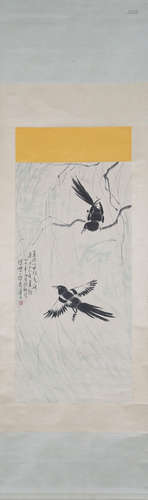 A Xu beihong's Magpie painting