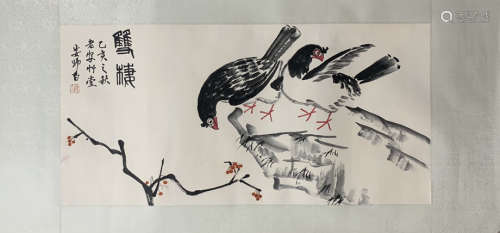 A Lou shibai's flowers and birds painting(without frame)