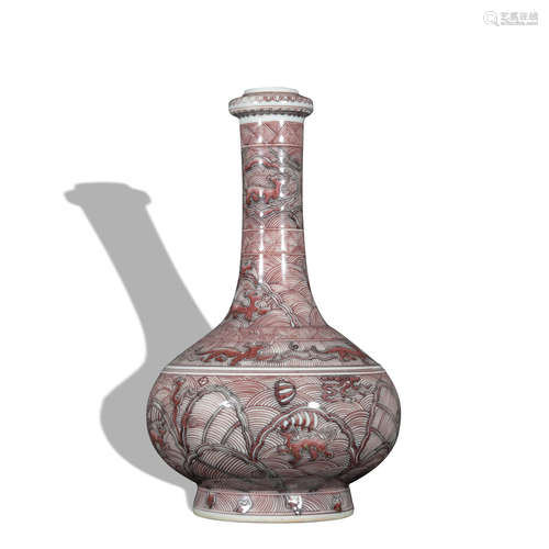 A copper-red-glazed vase