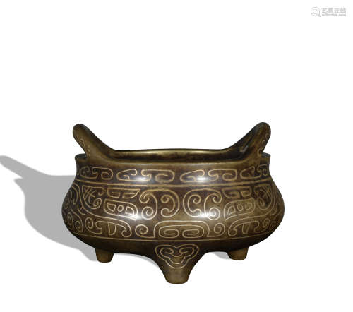 A bronze censer