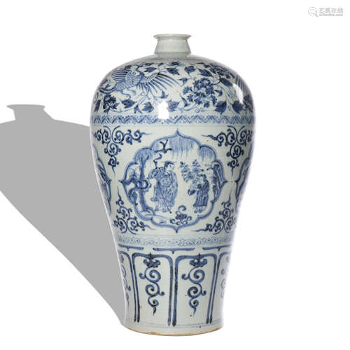 A blue and white 'figure' Meiping