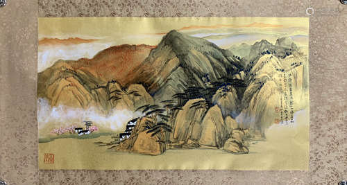 A Zhang daqian's landscape painting