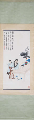 A Zhang daqian's figure painting