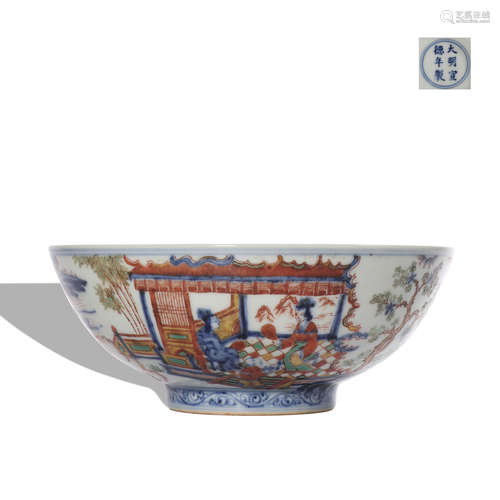 A Wu cai 'figure' bowl