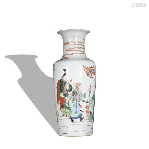 A Wu cai 'figure' vase