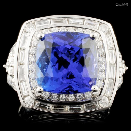 18K Gold 6.20ct Tanzanite & 1.78ctw Diamond Ring