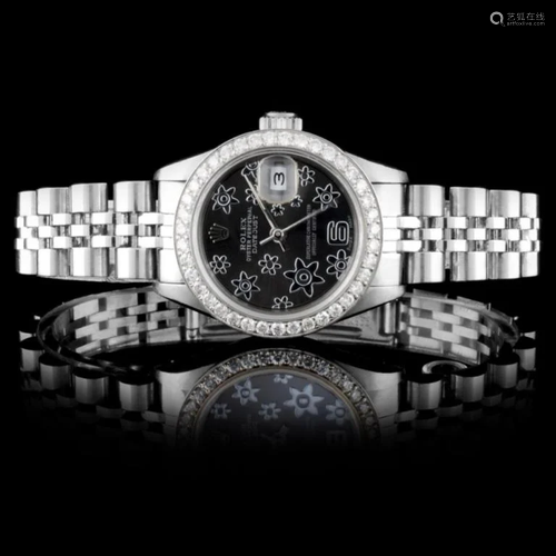 Rolex SS DateJust Ladies Diamond Wristwatch