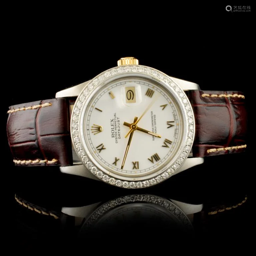 Rolex DateJust YG/SS 1.35ct Diamond 36MM Watch