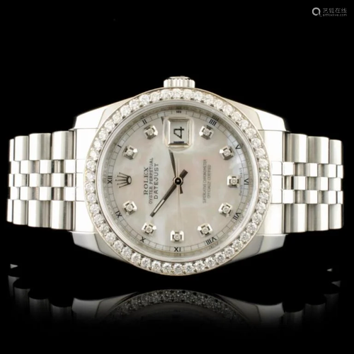 Rolex DateJust 116234 SS 1.35ct Diamond 36MM Watch