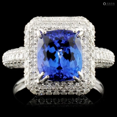 18K Gold 2.99ct Tanzanite & 1.13ctw Diamond Ring