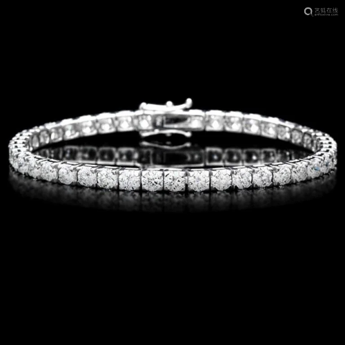 ^18k White Gold 10.00ct Diamond Tennis Bracelet