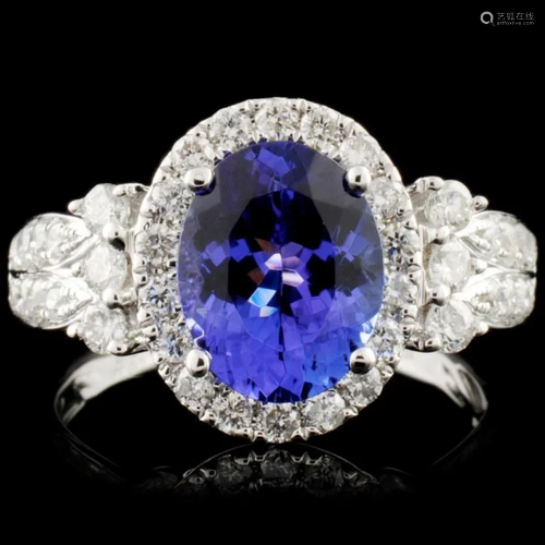 18K Gold 2.26ct Tanzanite & 0.71ctw Diamond Ring