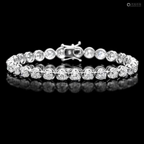 ^18k White Gold 10.00ct Diamond Tennis Bracelet