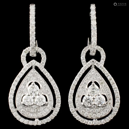 14K Gold 1.28ctw Diamond Earrings