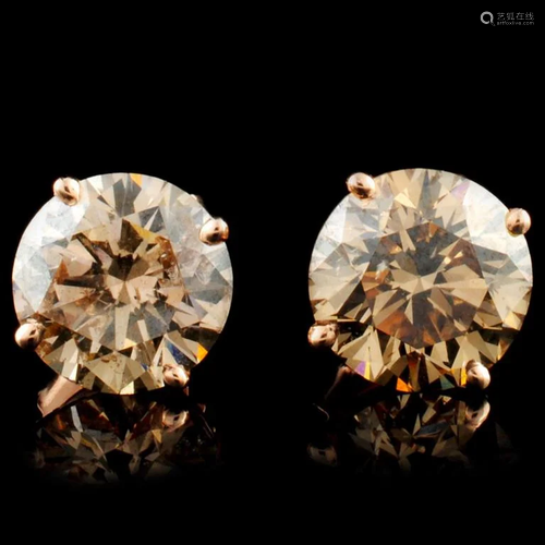 14K Gold 3.81ctw Stud Diamond Earrings