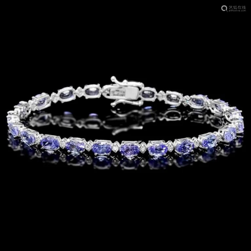 `14k Gold 10.00ct Tanzanite & 0.50ct Diamond Brace