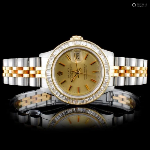 Rolex YG/SS DateJust 2.00ct Diamond Ladies Wristwa