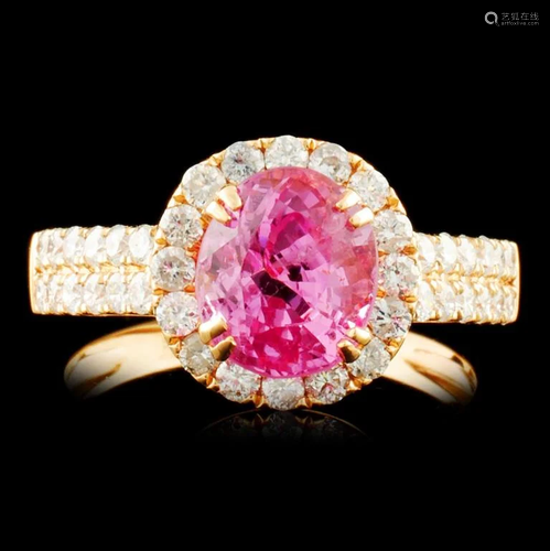 18K Gold 2.29ct Spinel & 0.76ctw Diamond Ring