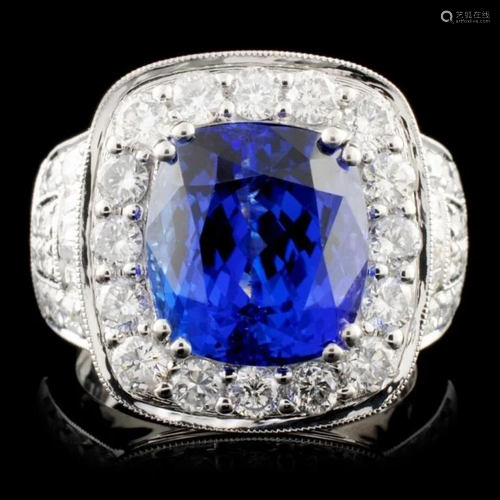 18K Gold 6.94ct Tanzanite & 2.00ctw Diamond Ring