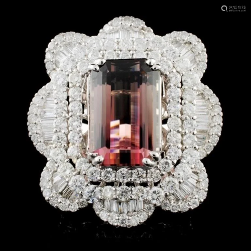 18K White Gold 8.62ct Tourmaline & 4.56ctw Diamond