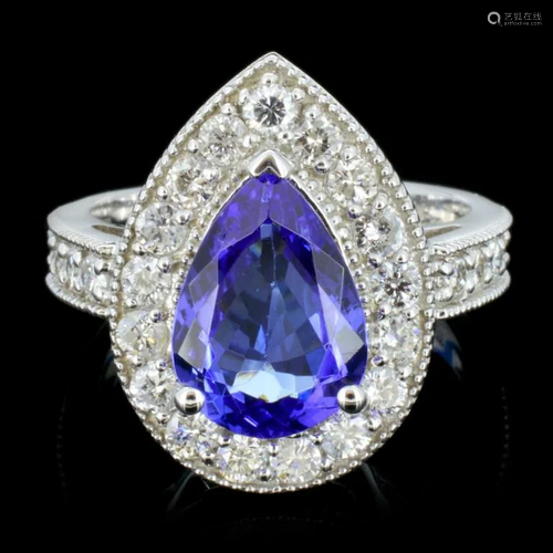 14K Gold 3.00ct Tanzanite & 1.00ctw Diamond Ring