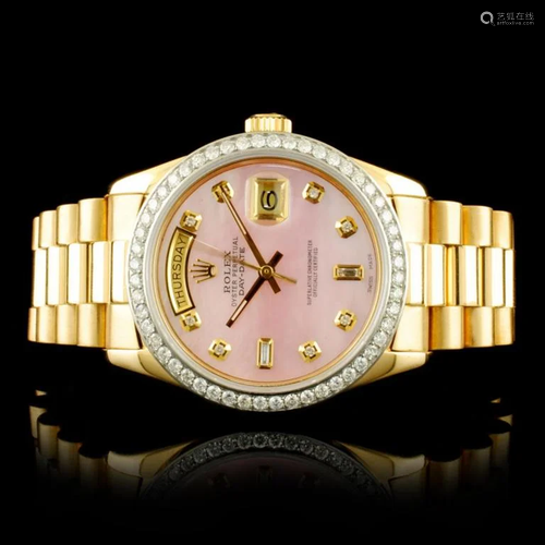 Rolex Day-Date 18K YG 1.35ct Diamond Wristwatch