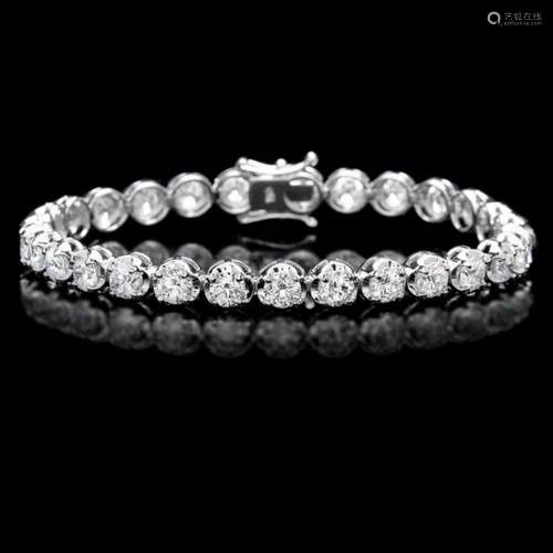 ^18k White Gold 9.50ct Diamond Tennis Bracelet