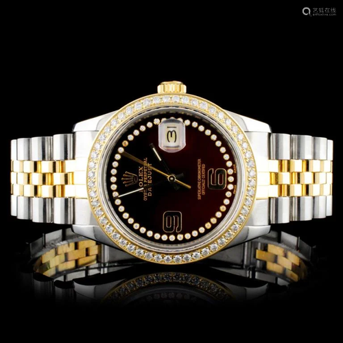 Rolex YG/SS DateJust Diamond Wristwatch