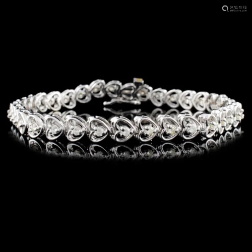 14K White Gold 1.00ctw Diamond Bracelet