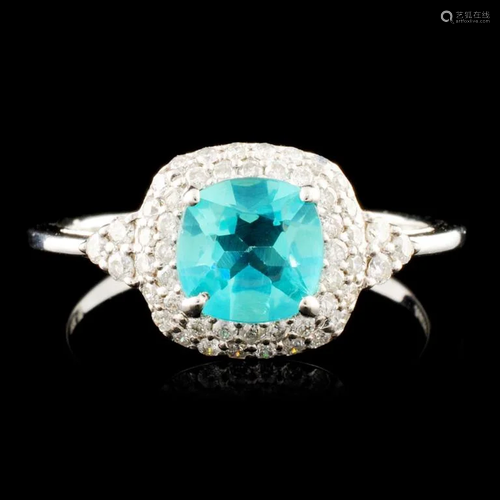 14K Gold 0.76ct Apatite & 0.30ctw Diamond Ring