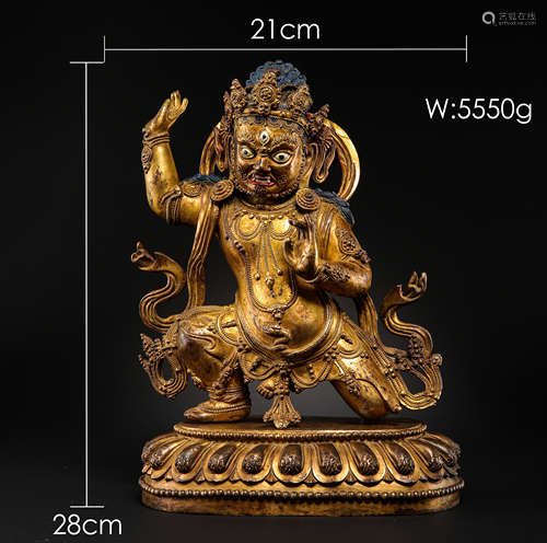 CHINESE GILT BRONZE BUDDHA STATUE, YONGLE PERIOD, MING DYNAS...