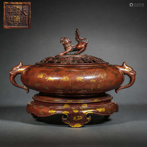 CHINESE BRONZE CENSER, XUANDE PERIOD, MING DYNASTY