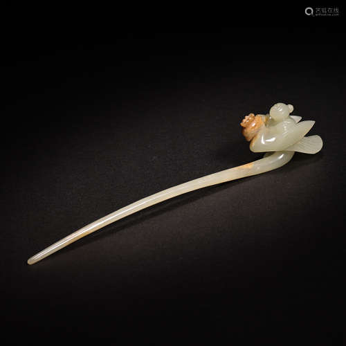 HETIAN JADE HAIRPIN, LIAO DYNASTY, CHINA