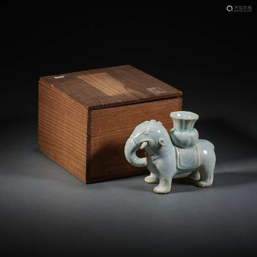 HUTIAN WARE BLUE GLAZE ELEPHANT, SOUTHERN SONG DYNASTY, CHIN...