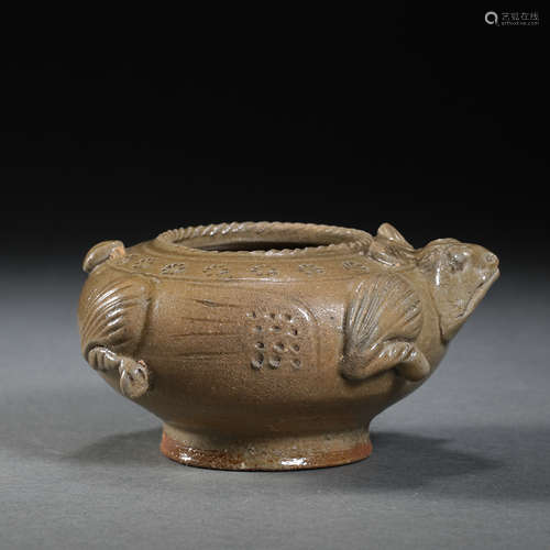 YUE WARE BLUE-GLAZED FROG SHAPED BOWL, SOUTHERN AND NORTHERN...