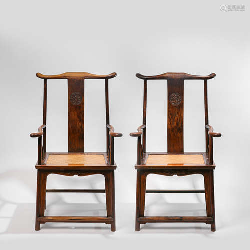 A GROUP OF HUANGHUALI WOOD CHAIRS, QING DYNASTY