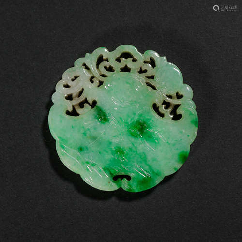 CHINESE EMERALD PLATE, QING DYNASTY