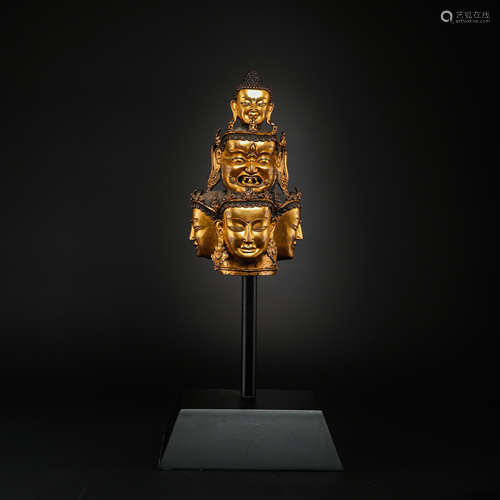 CHINESE GILT BRONZE BUDDHA, QING DYNASTY