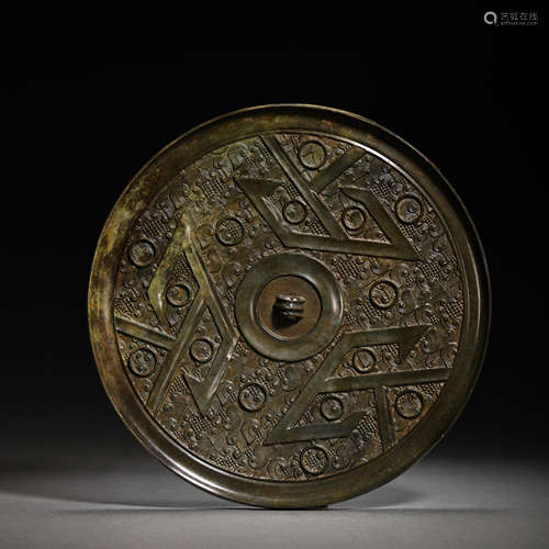 SANSHAN BRONZE MIRROR, HAN DYNASTY, CHINA