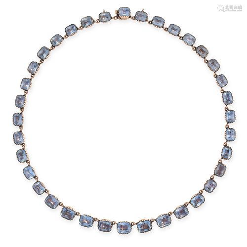 AN ANTIQUE BLUE PASTE RIVIERE NECKLACE, EARLY 19TH